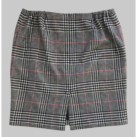 Talbots Houndstooth Plaid Pencil Skirt Womens 22W Office Wool Blend Old Money - Picture 2 of 7